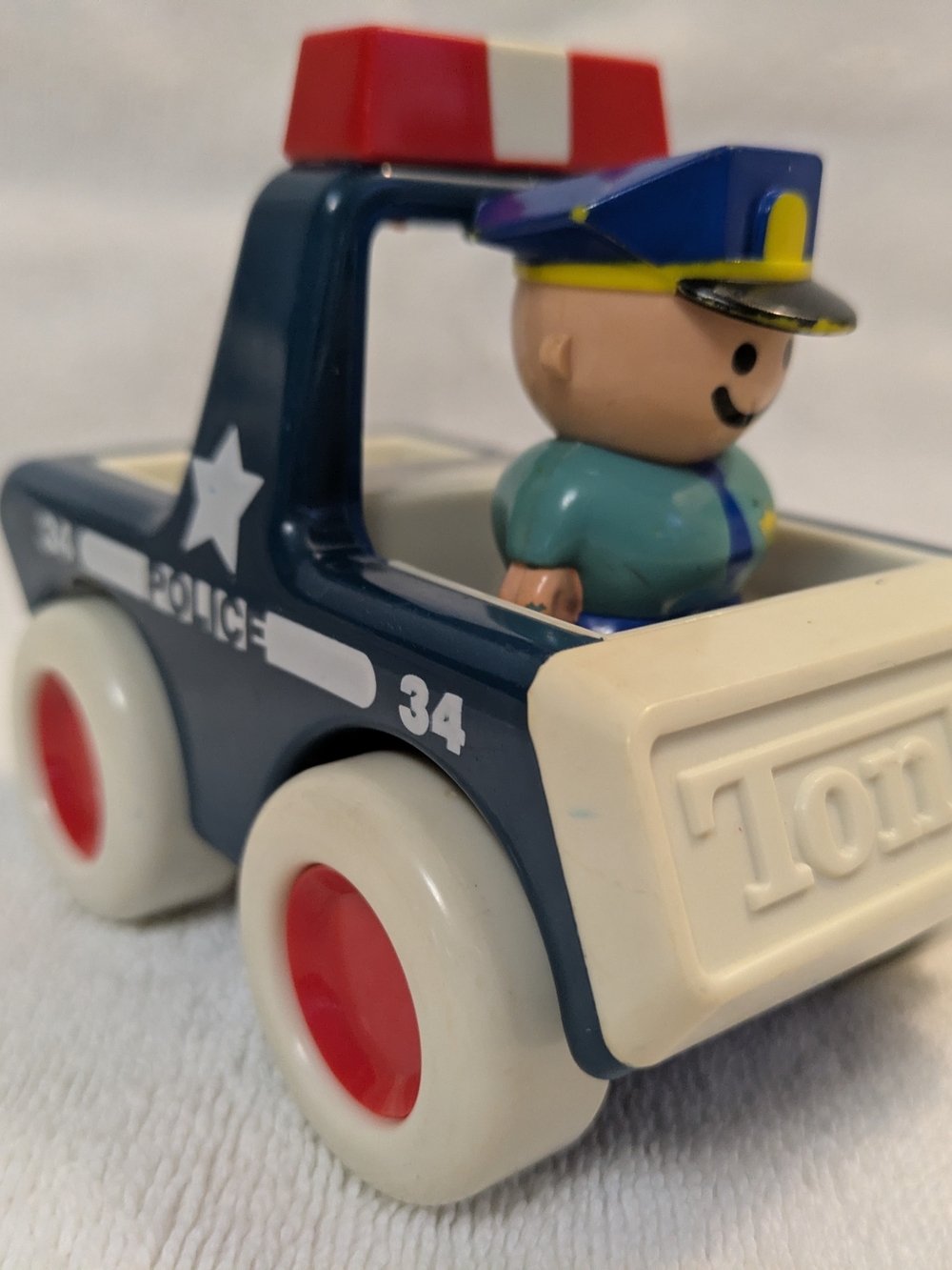 Tonka Blue and White Police Patrol Car with Officer Figure